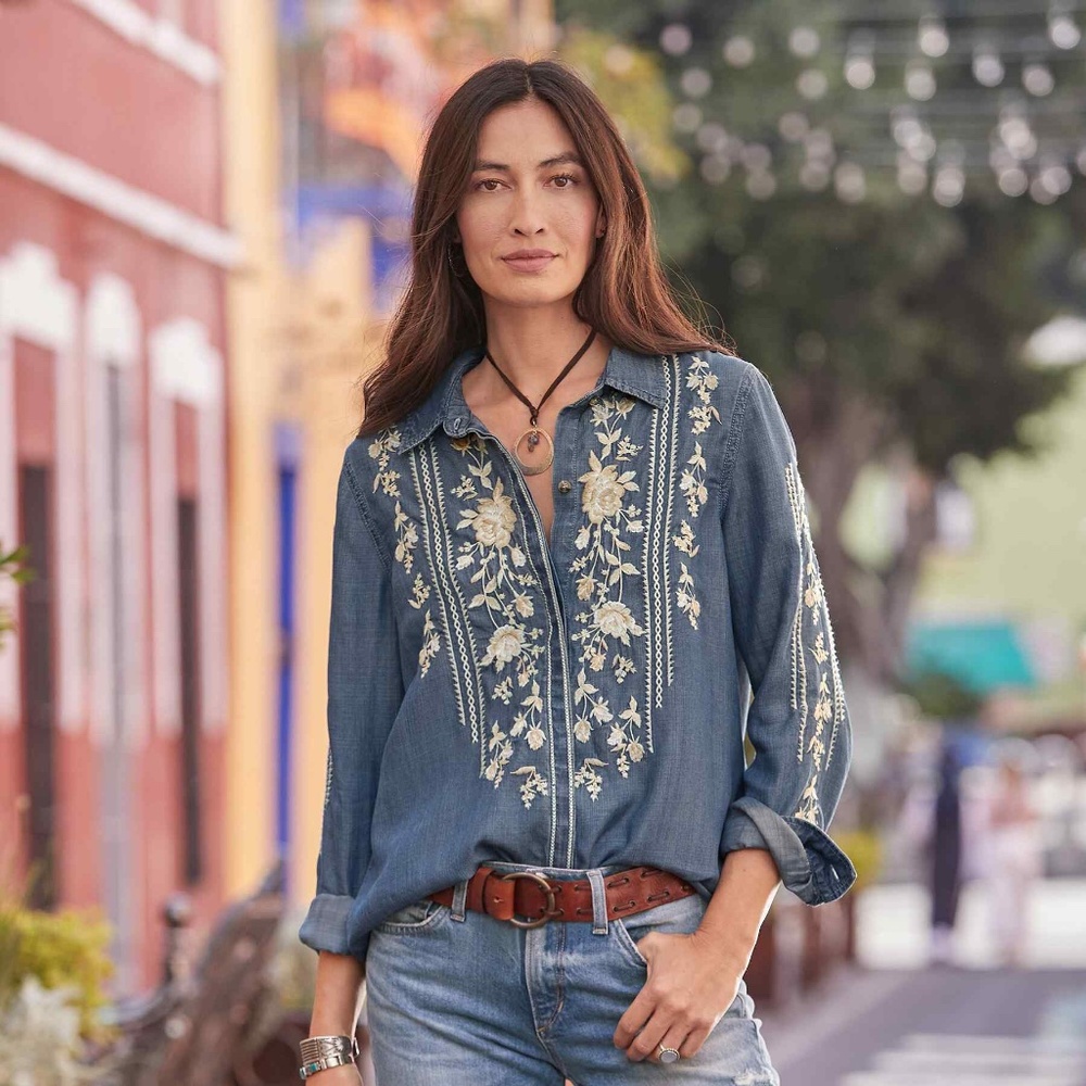 NWT Sundance Driftwood Auger Falls Denim Shirt